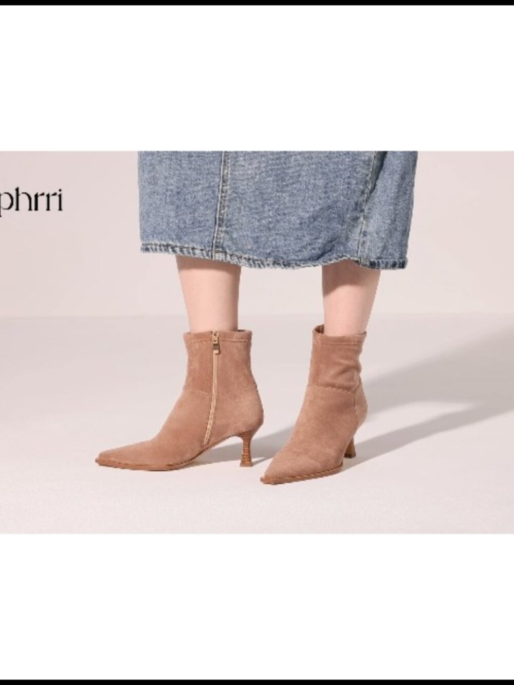Womens Ankle Boots Kitten Heel Pointed Toe Synthetic Leather Booties - Picture 6 of 6